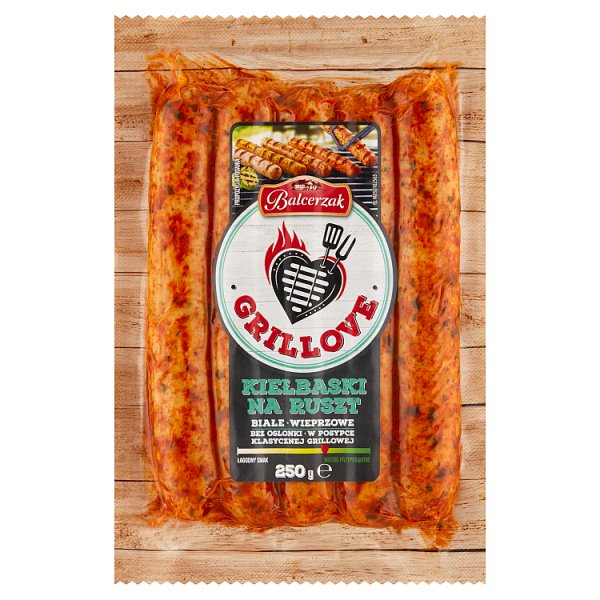 Balcerzak Grillove Kiełbaski na ruszt białe wieprzowe 250 g