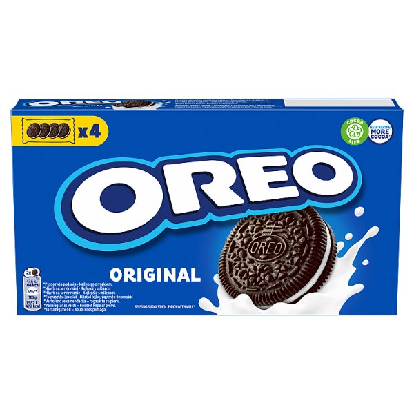 Oreo Original Ciastka Kakaowe Z Nadzieniem O Smaku Waniliowym 4x44g - 176 G