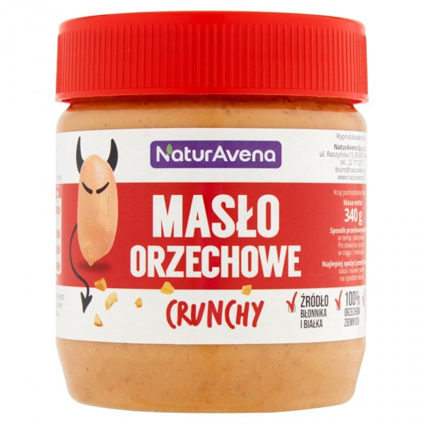 Masło orzechowe crunchy 100% bez soli i cukru