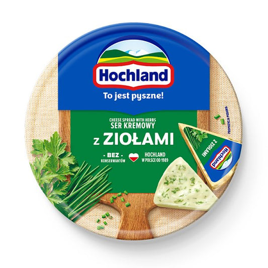Hochland Ser kremowy w trójkącikach z ziołami 180 g (8 sztuk)