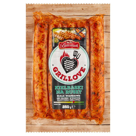 Balcerzak Grillove Kiełbaski na ruszt białe wieprzowe 250 g