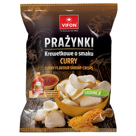Vifon Prażynki krewetkowe o smaku curry łagodne 100 g