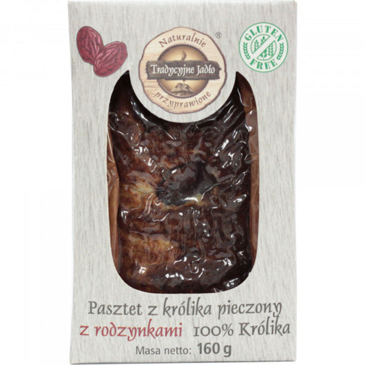 Pasztet tradycyjne jadło z królika pieczony z rodzynkami