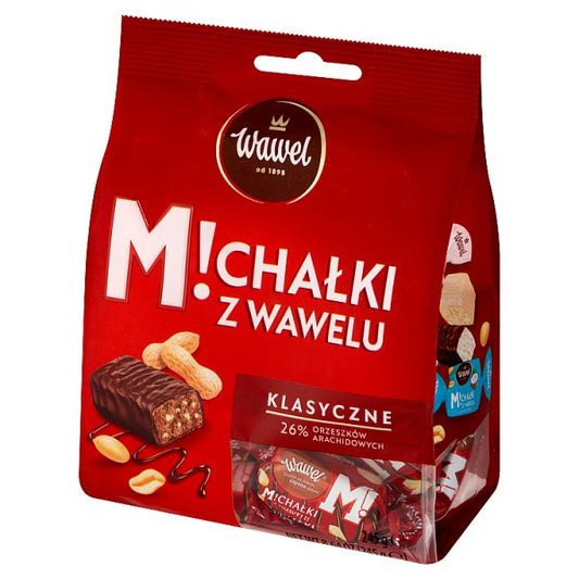 Wawel Michałki z Wawelu Cukierki w czekoladzie klasyczne 245 g